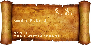 Kmety Matild névjegykártya